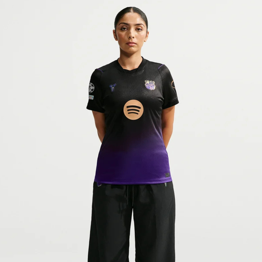 Barcelona Away 26/27 Feminina Kobe - Roxa e Preta