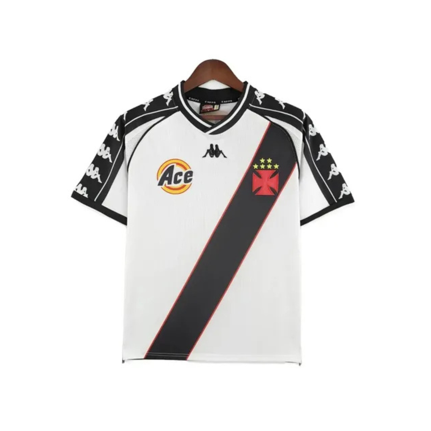 Vasco Retrô Away 2000 Torcedor Kappa  - Branca e Preto