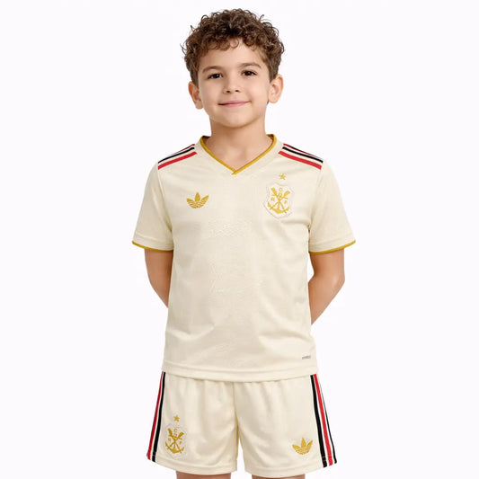 Kit Infantil Flamengo Third 25/26 - Bege