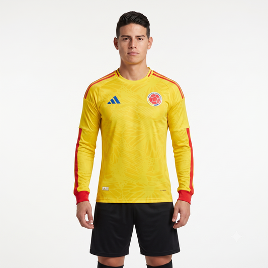 Colômbia Home Manga Longa 26/27 Masculino Jogador Adidas - Amarelo