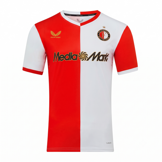 Feyenoord Home 25/26 Torcedor Castore - Vermelho e Branco