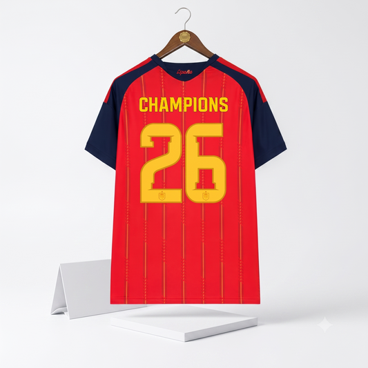 Espanha Home 26/27 CHAMPIONS Adidas Torcedor - Vermelho