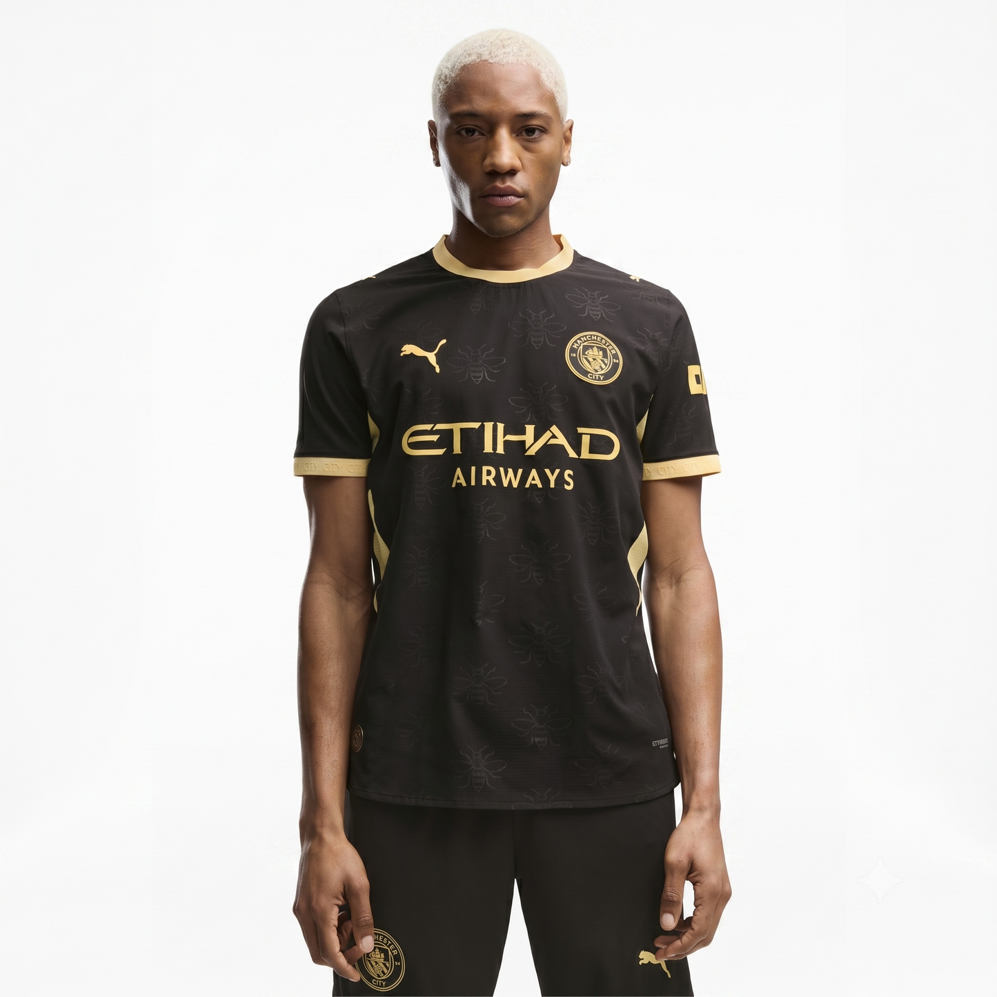 Manchester City Away 26/27 Jogador Puma  - Preto e Dourado