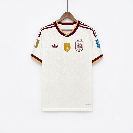 Espanha Away 26/27 Duas Estrelas + Patchs Adidas Torcedor - Branca
