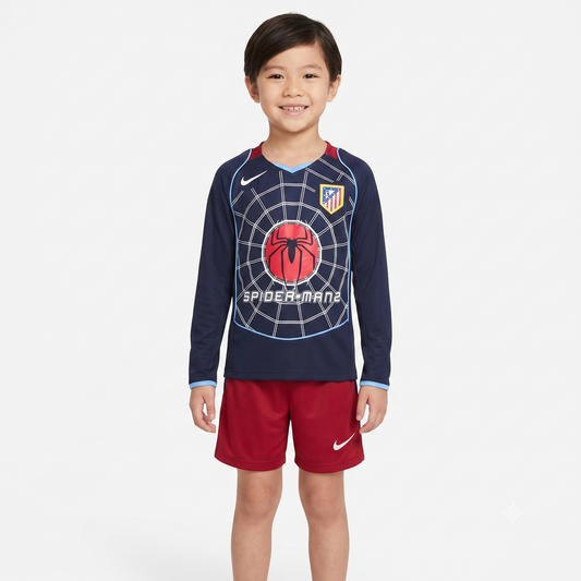 Kit Infantil Atletico de Madrid Away Retrô 04/05 - Azul Escuro