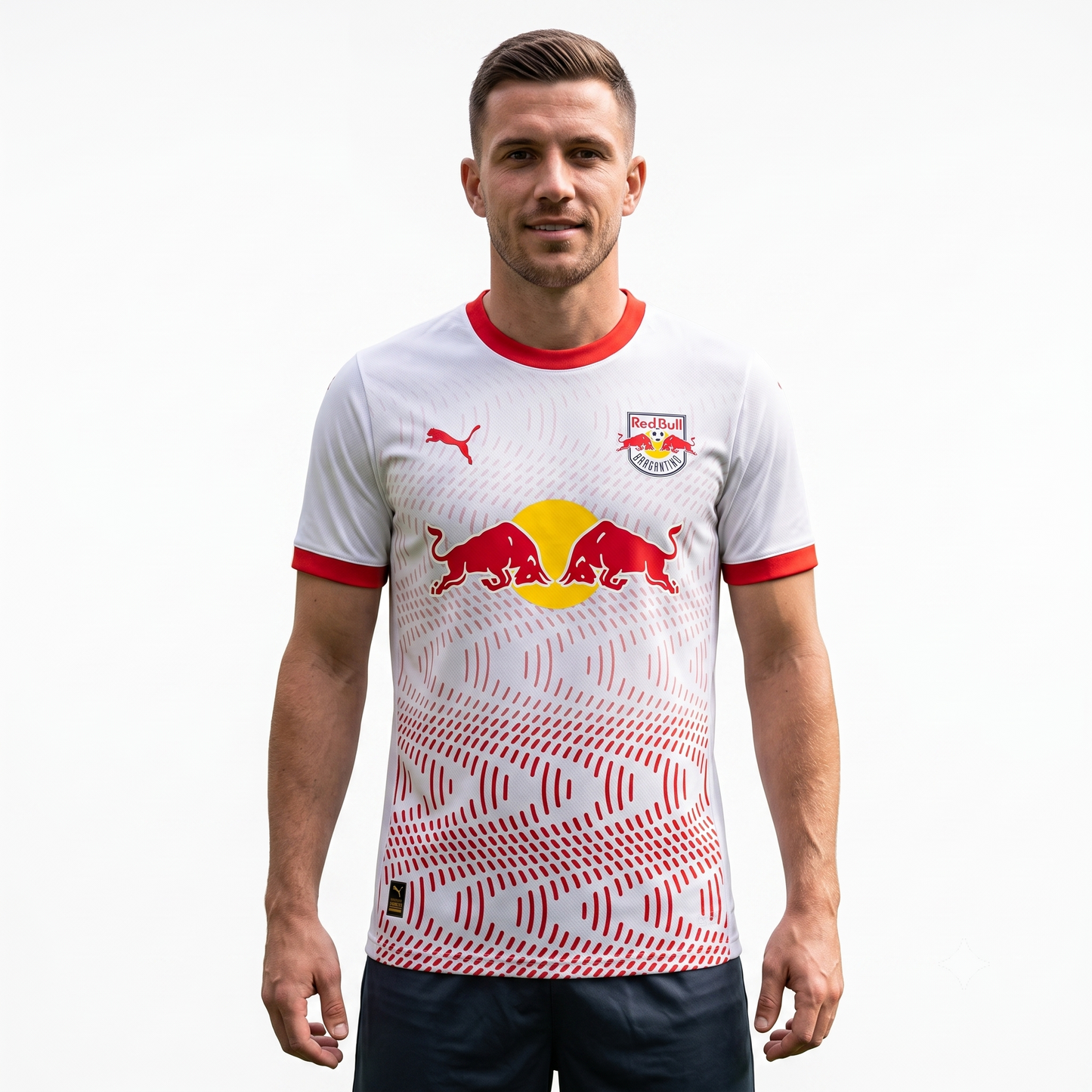 RB Bragantino Home 25/26 Jogador Puma Masculino -  Branca e Vermelha