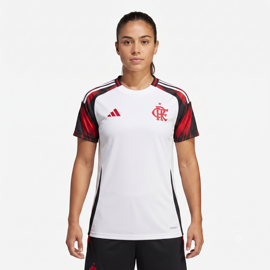 Flamengo Away 25/26 Adidas Torcedor Feminina - Branca