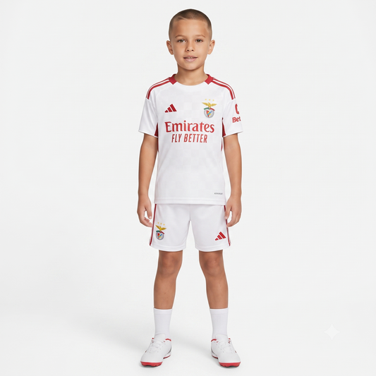 Kit Infantil Benfica Away 25/26 - Branca