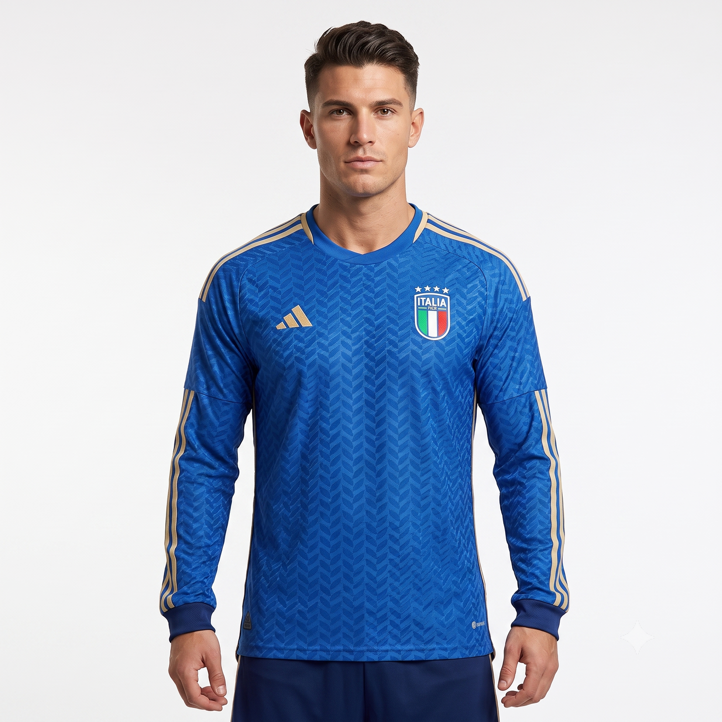 Itália Home Manga Longa 26/27 Masculina Jogador Adidas - Azul