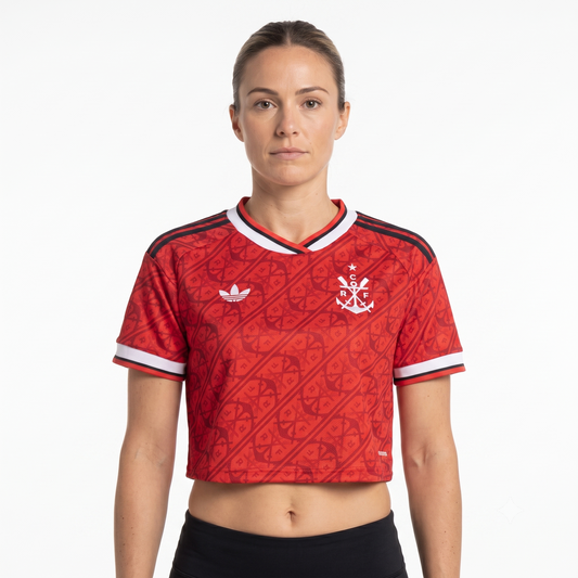 Flamengo Third 26/27 Cropped Adidas Torcedor Feminino - Vemelho