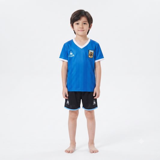 Kit Infantil Argentina Away 1986 - Azul