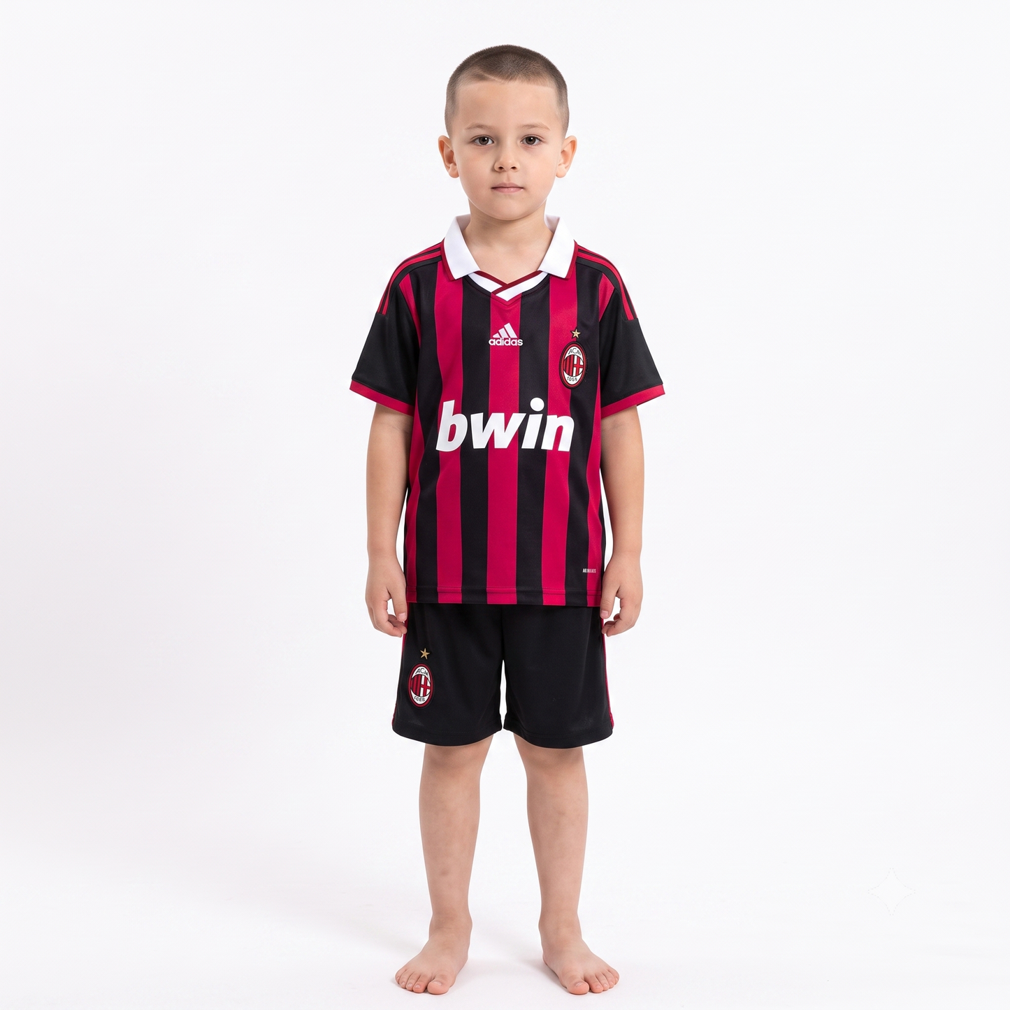 Kit Infantil Milan Home Retrô 09/10 - Vermelho e Preto