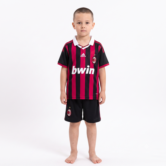 Kit Infantil Milan Home Retrô 09/10 - Vermelho e Preto