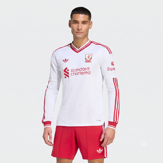 Liverpool Away 26/27 Manga Longa Jogador Adidas - Branco