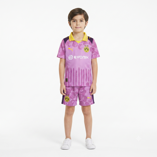 Kit Infantil Borussia Dortmund Away Mundial de Clubes 25/26 - Rosa
