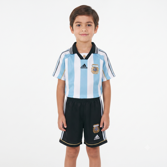 Kit Infantil Argentina Retro 1998 - Branco e Azul