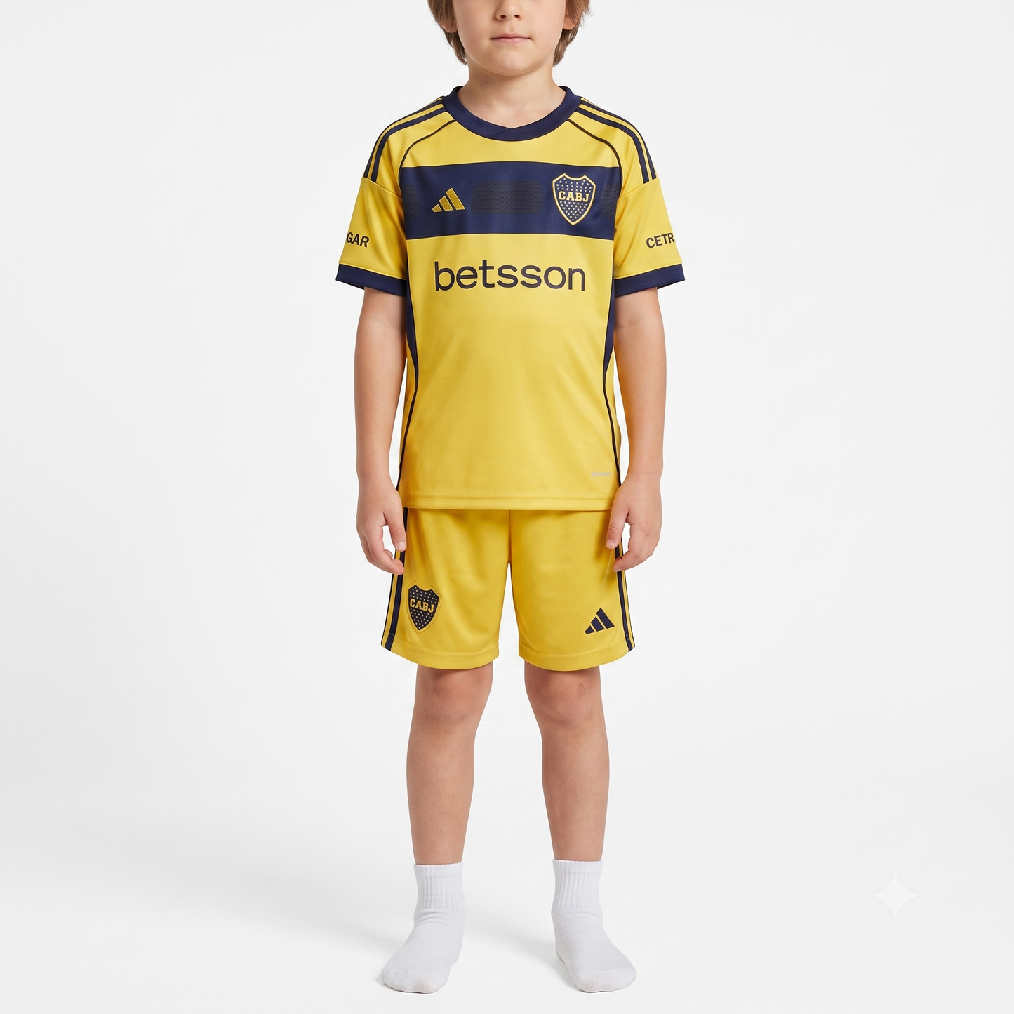Kit Infantil Boca JRS Away 25/26  - Dourado