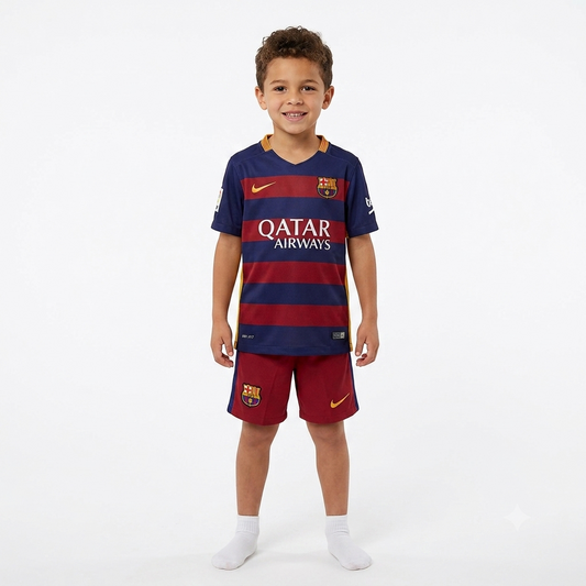 Kit Infantil Barcelona Home Retrô 15/16 - Grená