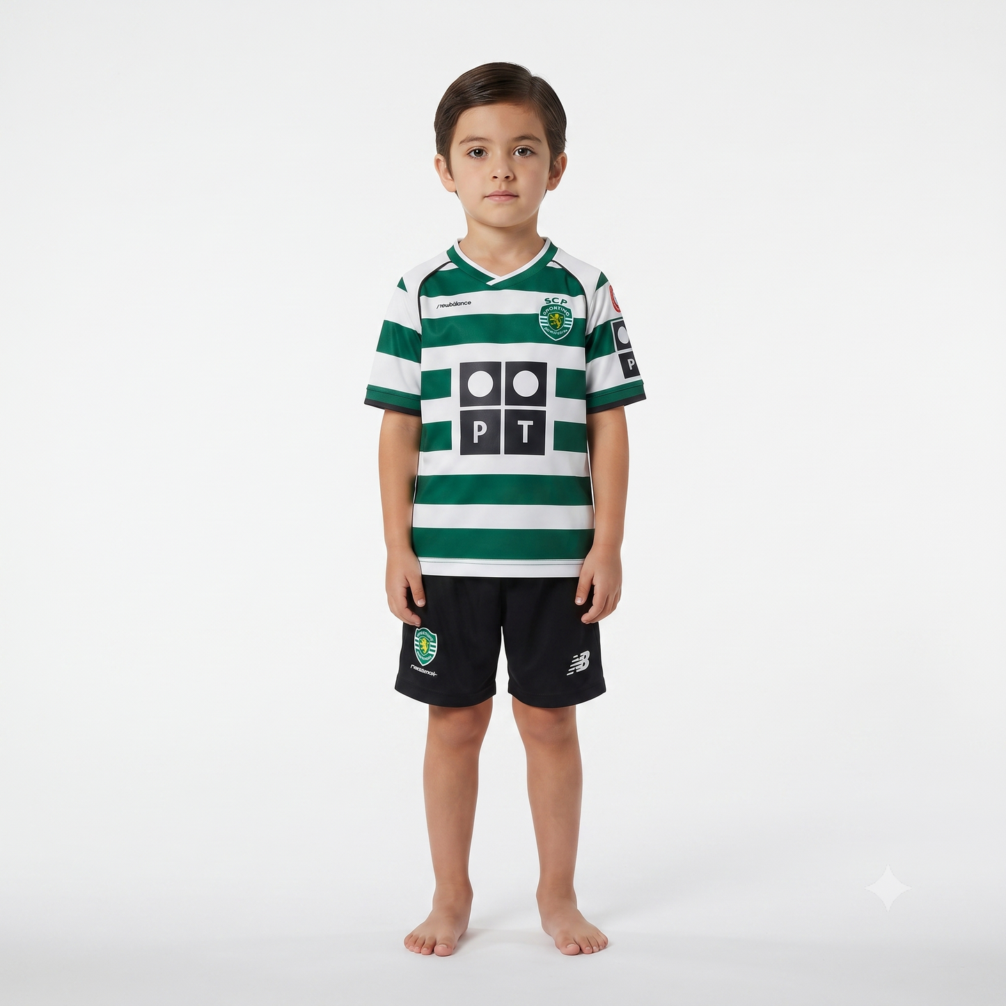 Kit Infantil Sporting Home Retrô 2003  - Verde e Branco