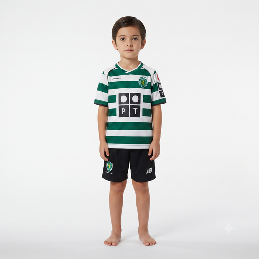 Kit Infantil Sporting Home Retrô 2003  - Verde e Branco