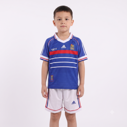 Kit Infantil França Home Retro 1998 - Azul