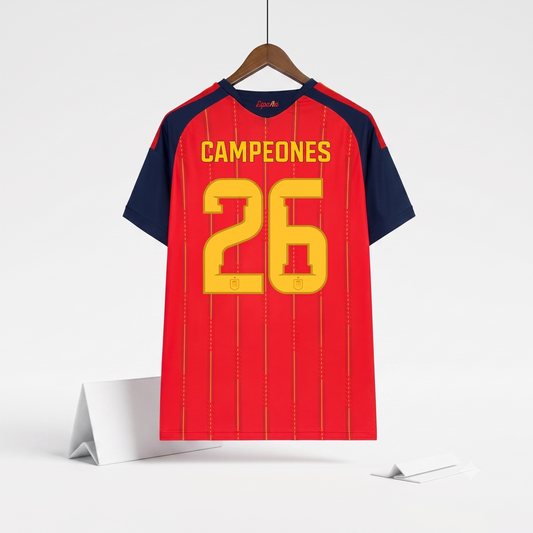 Espanha Home 26/27 CAMPEONES Adidas Torcedor - Vermelho