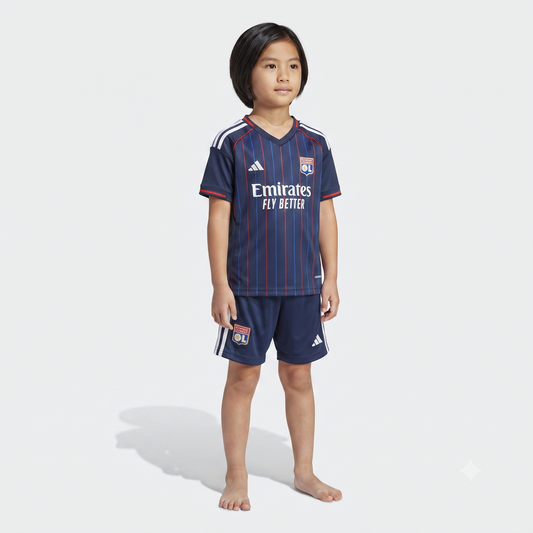 Kit Infantil Lyon Away 25/26 - Azul Escuro