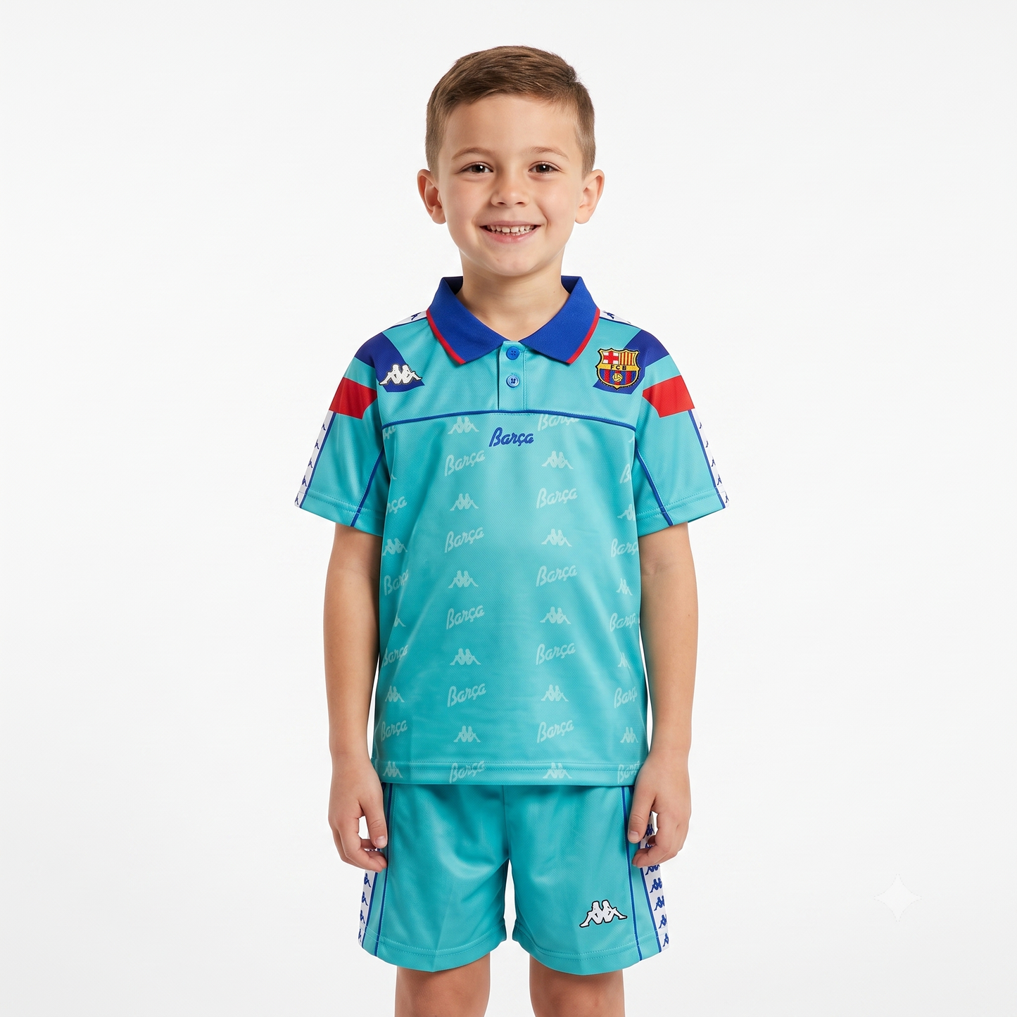 Kit Infantil Barcelona Away Retrô 92/93 - Verde