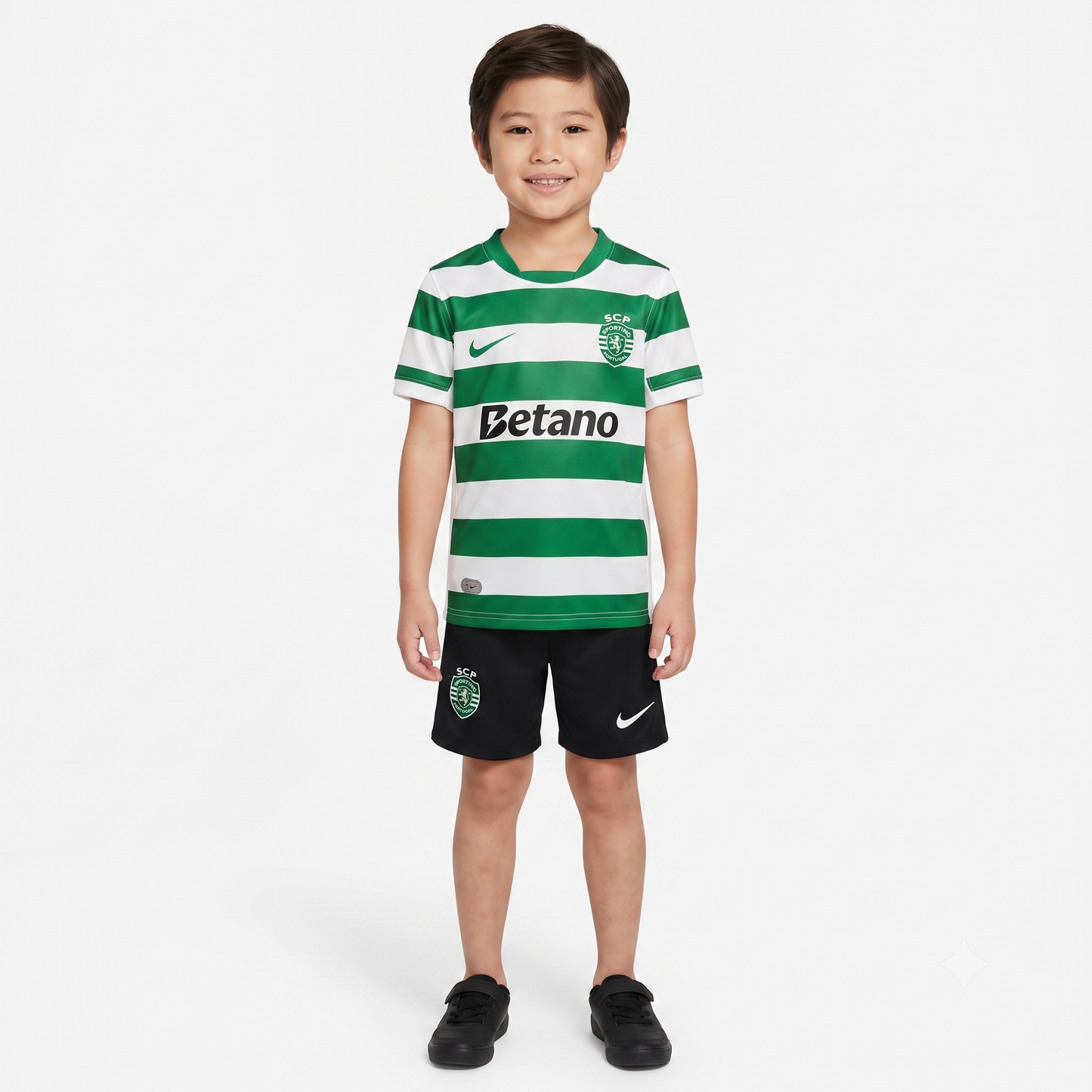 Kit Infantil Sporting Home 25/26 - Verde e Branco