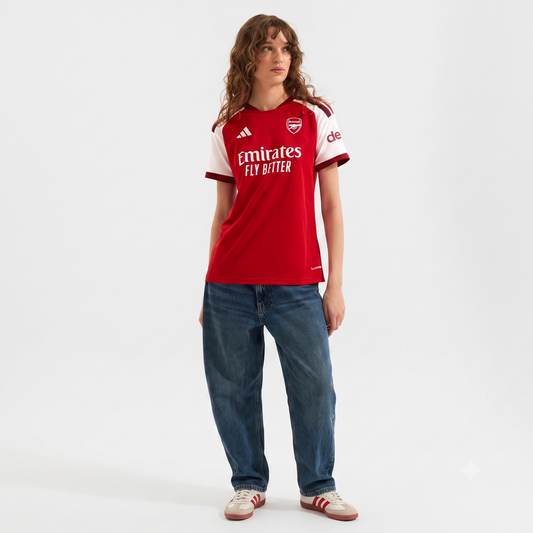 Arsenal Home 26/27 Feminina Adidas - Vermelha e Branca