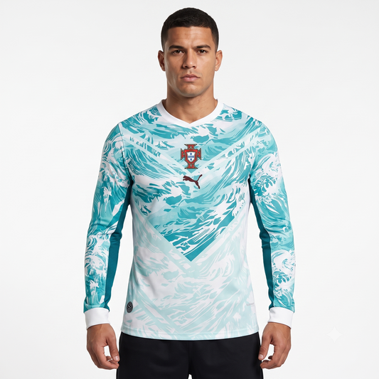 Portugal Away Manga Longa 26/27 Masculina Jogador Puma - Turquesa