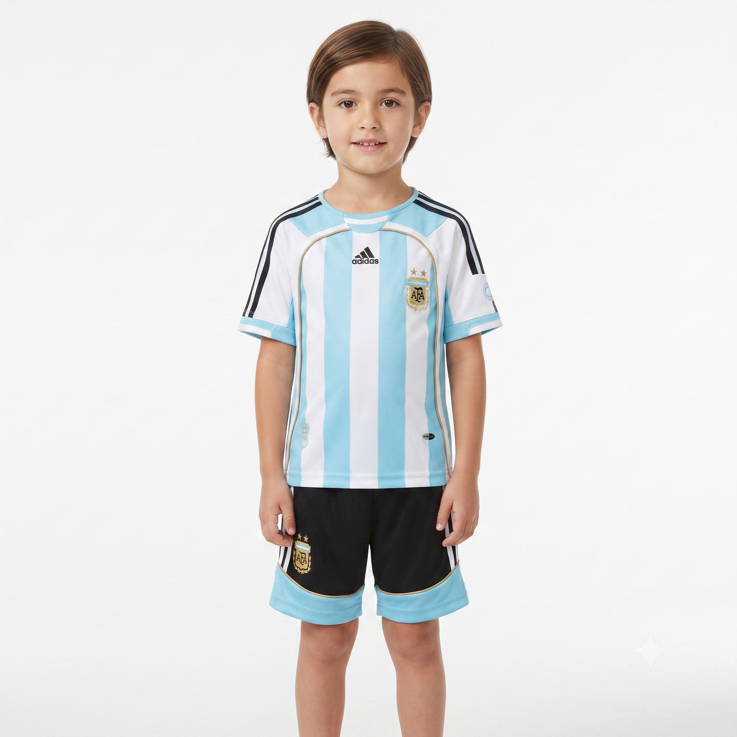 Kit Infantil Argentina Retro Home 2006 - Branco e Azul