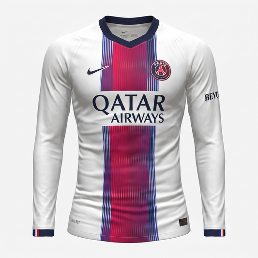 PSG Away 26/27 Manga Longa Torcedor Nike - Branca e Vermelho