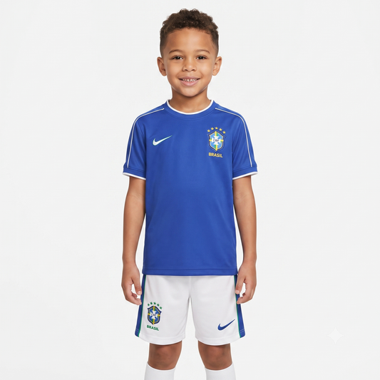 Kit Infantil Brasil Retro Away 1998 - Azul