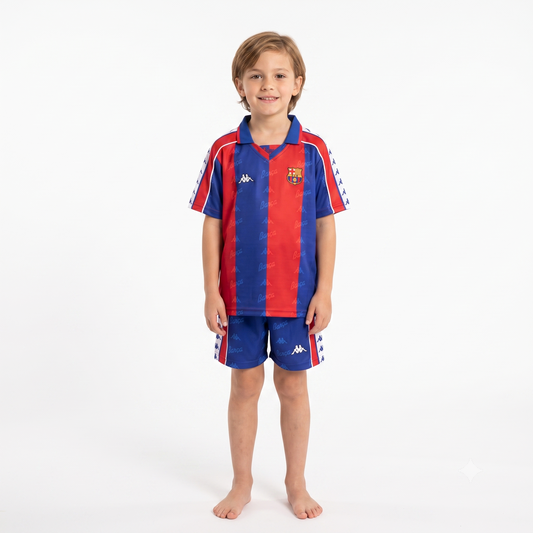 Kit Infantil Barcelona Home Retrô 96/97 - Grená