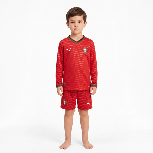 Kit Infantil Portugal Home Manga Longa 26/27 - Vermelho