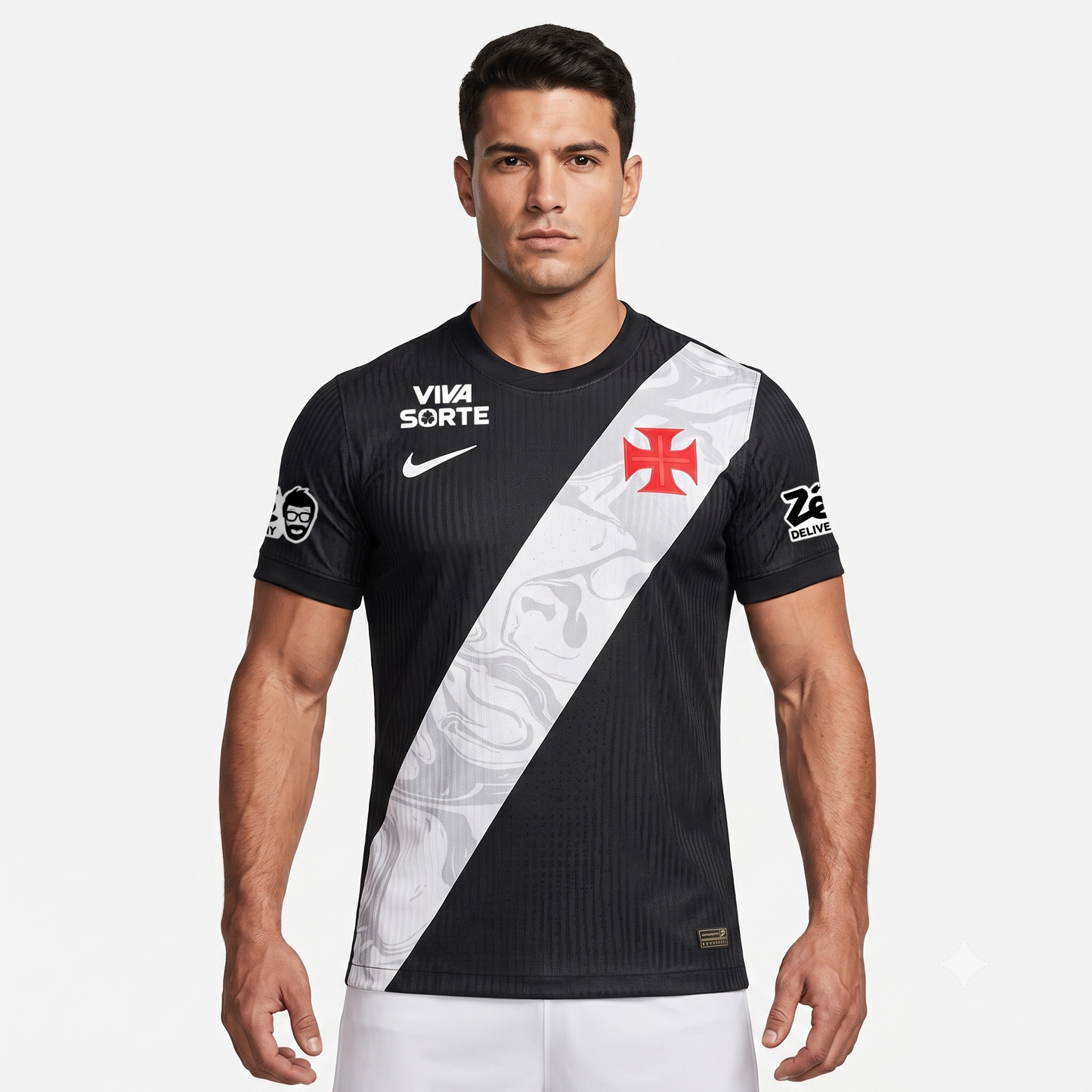 Vasco Home 26/27 Jogador Com Patrocínios Nike - Preta e Branca