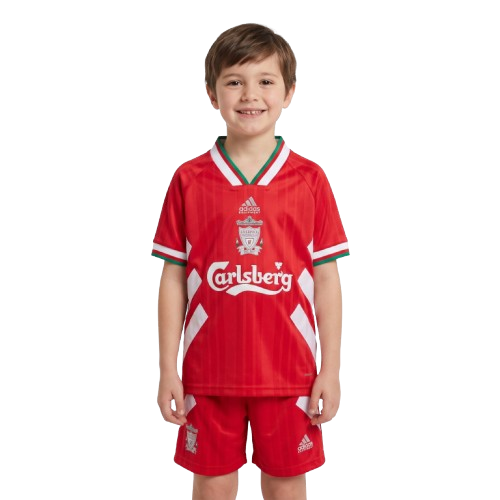 Kit Infantil Liverpool Home Retrô 93/94  - Vermelho e Branco