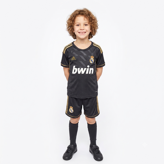 Kit Infantil Real Madrid Away Retrô 11/12 - Preto