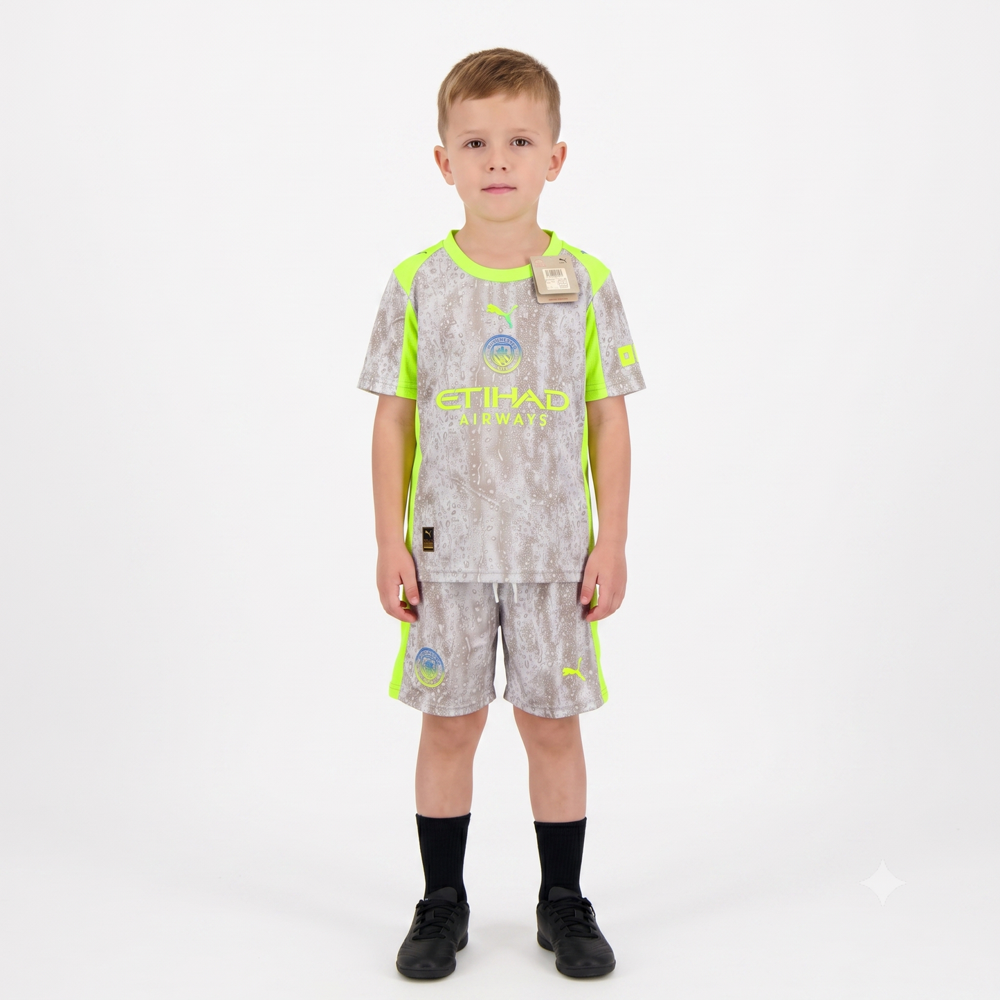 Kit Infantil Manchester City Fourth 25/26 - Cinza