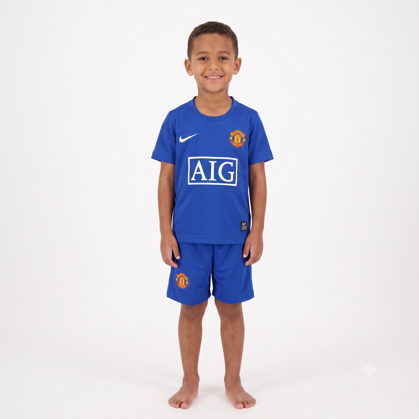 Kit infantil Manchester United Retrô Away 2009 . - Azul