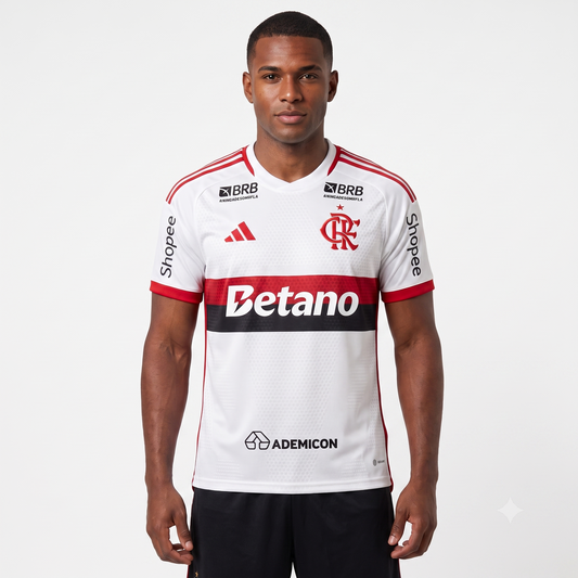 Flamengo Away 26/27 Jogador Com Patrocínios Adidas Masculino - Branca