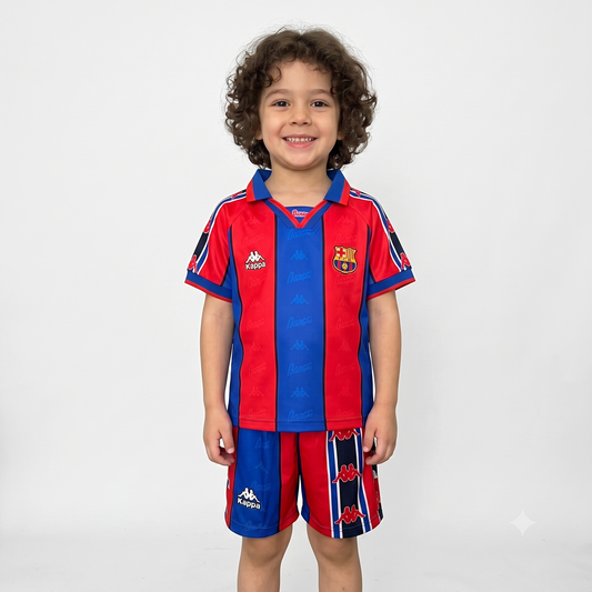 Kit Infantil Barcelona Home Retrô 92/93 - Grená