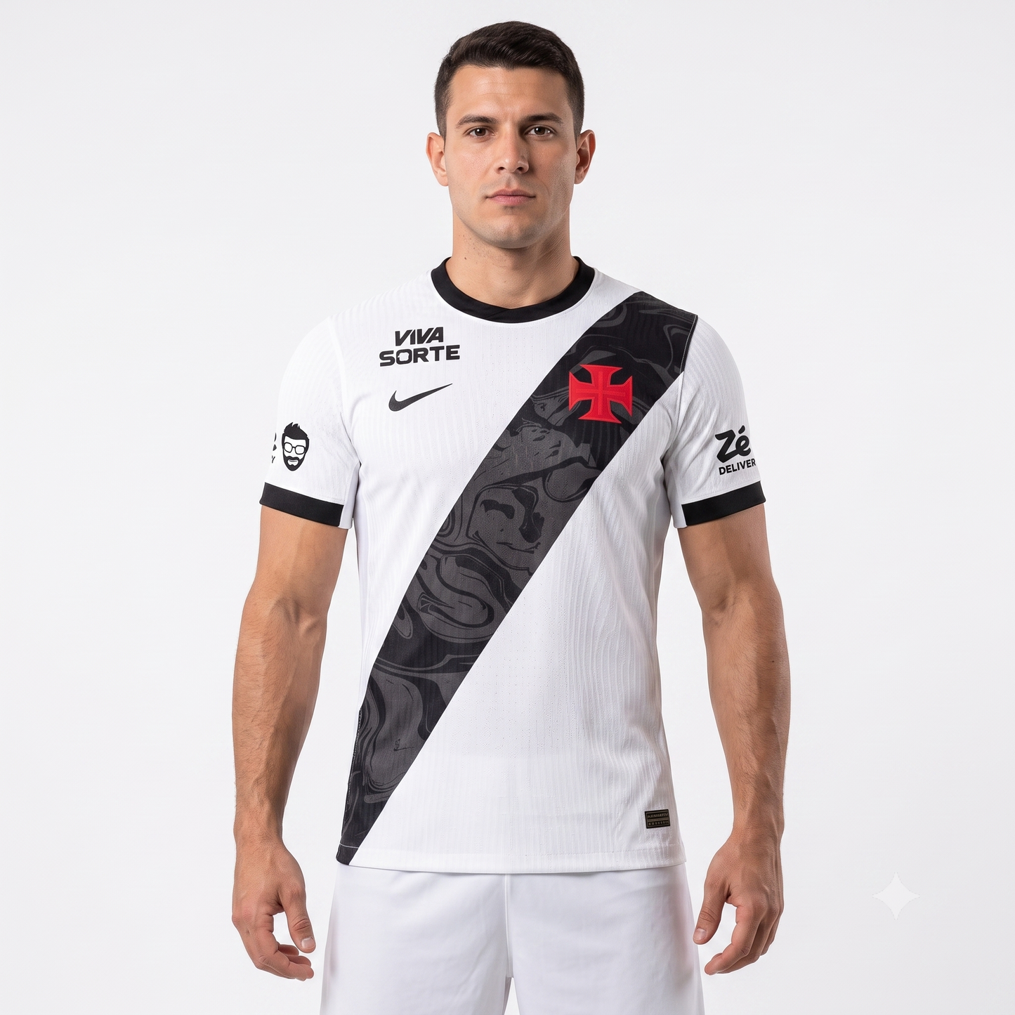 Vasco Away 26/27 Jogador Com Patrocínios Nike - Branca e Preta