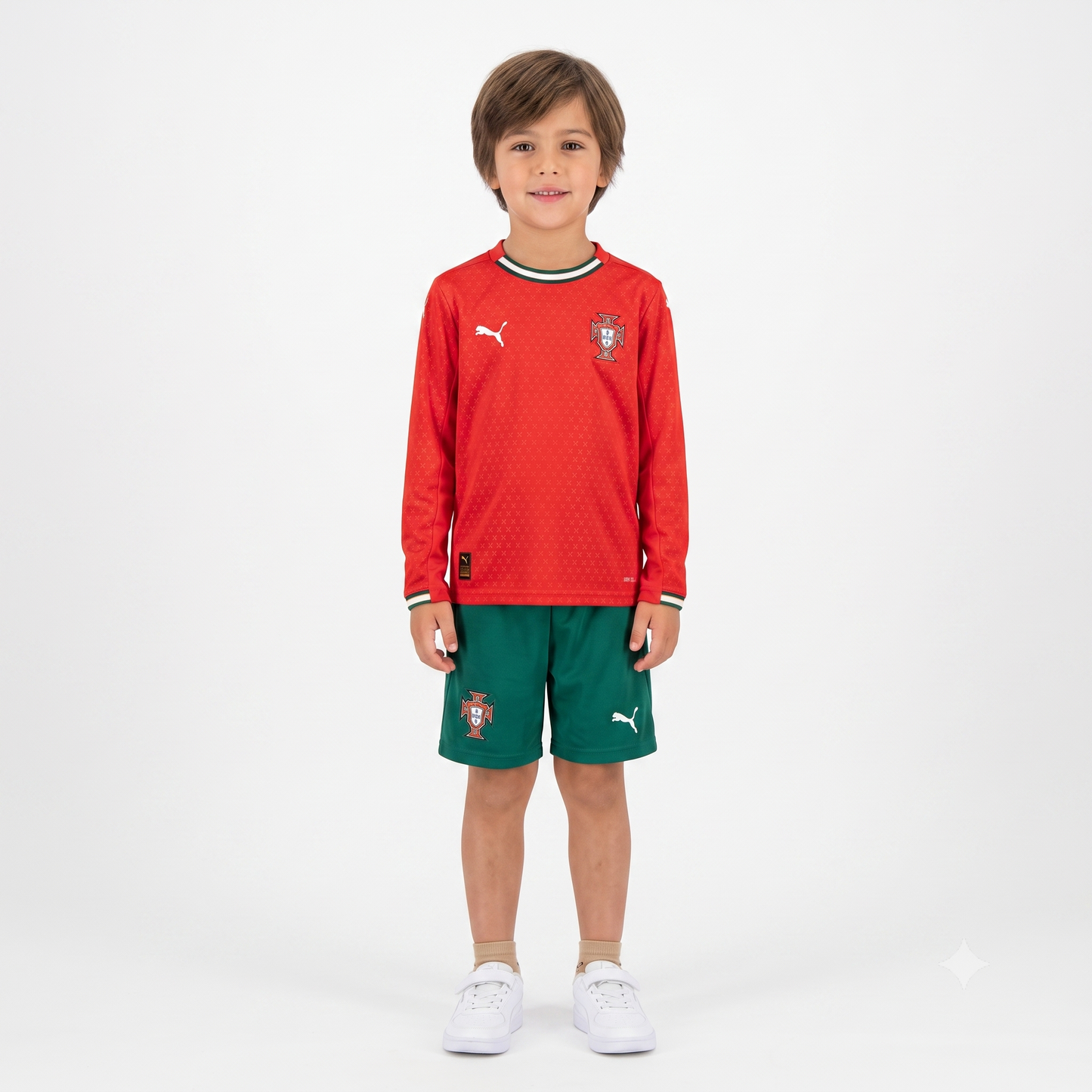 Kit Infantil Portugal Home Manga Longa 25/26 - Vermelho
