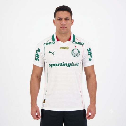 Palmeiras Away 26/27 Jogador Com Patrocínios Puma - Branco