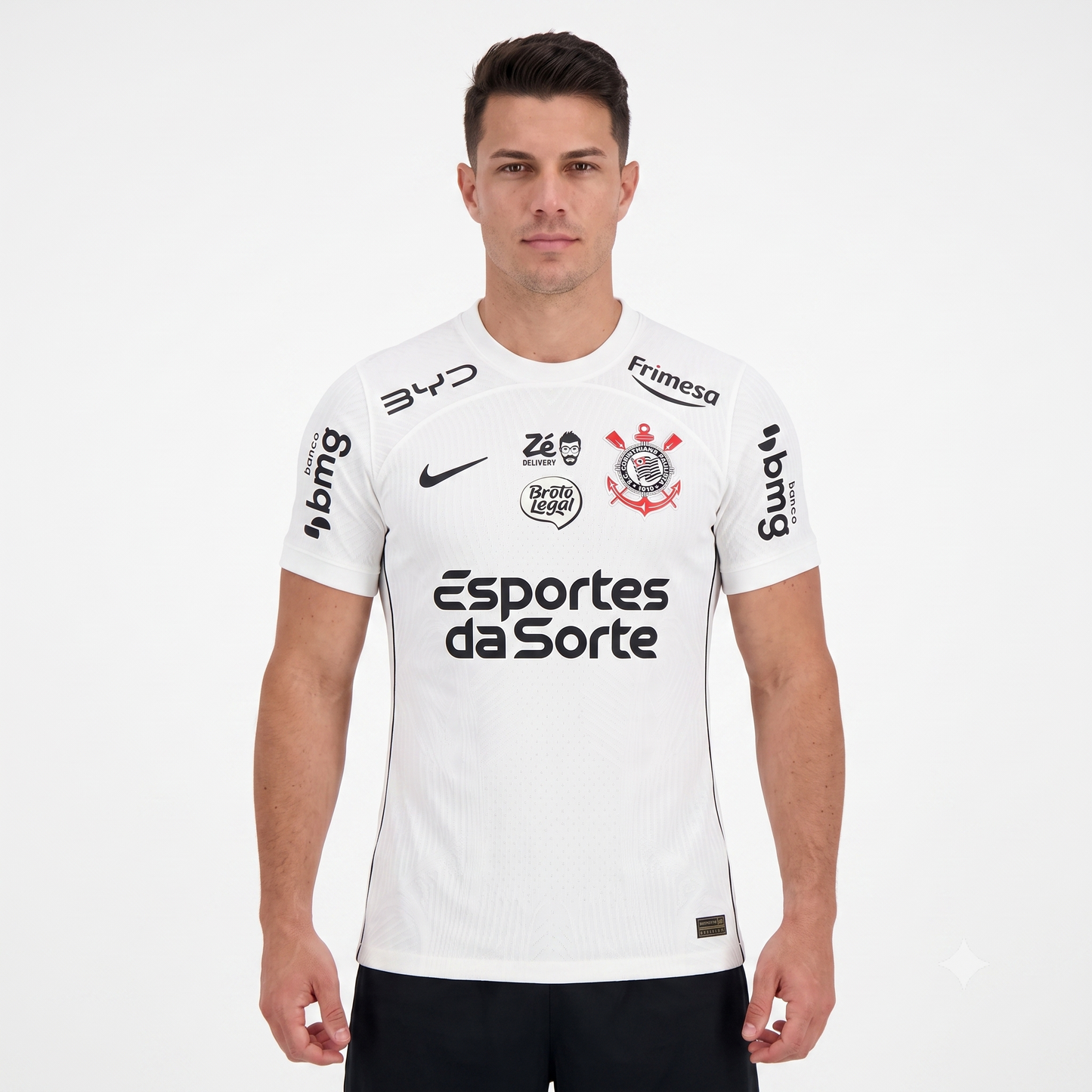 Corinthians Home 26/27 Jogador Com Patrocínios Nike  - Branca