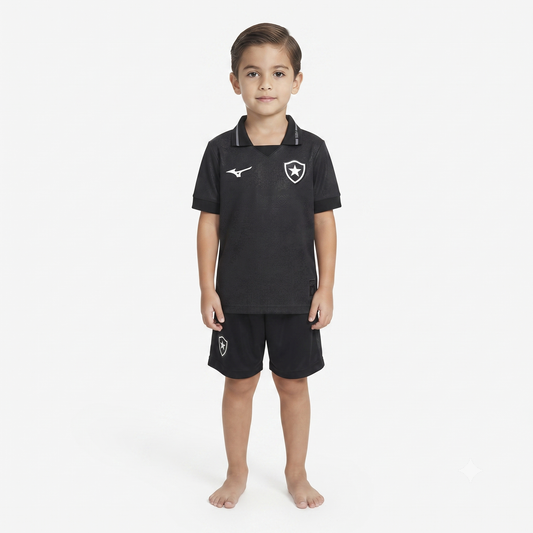 Kit Infantil Botafogo Away 26/27 Mizuno - Preta