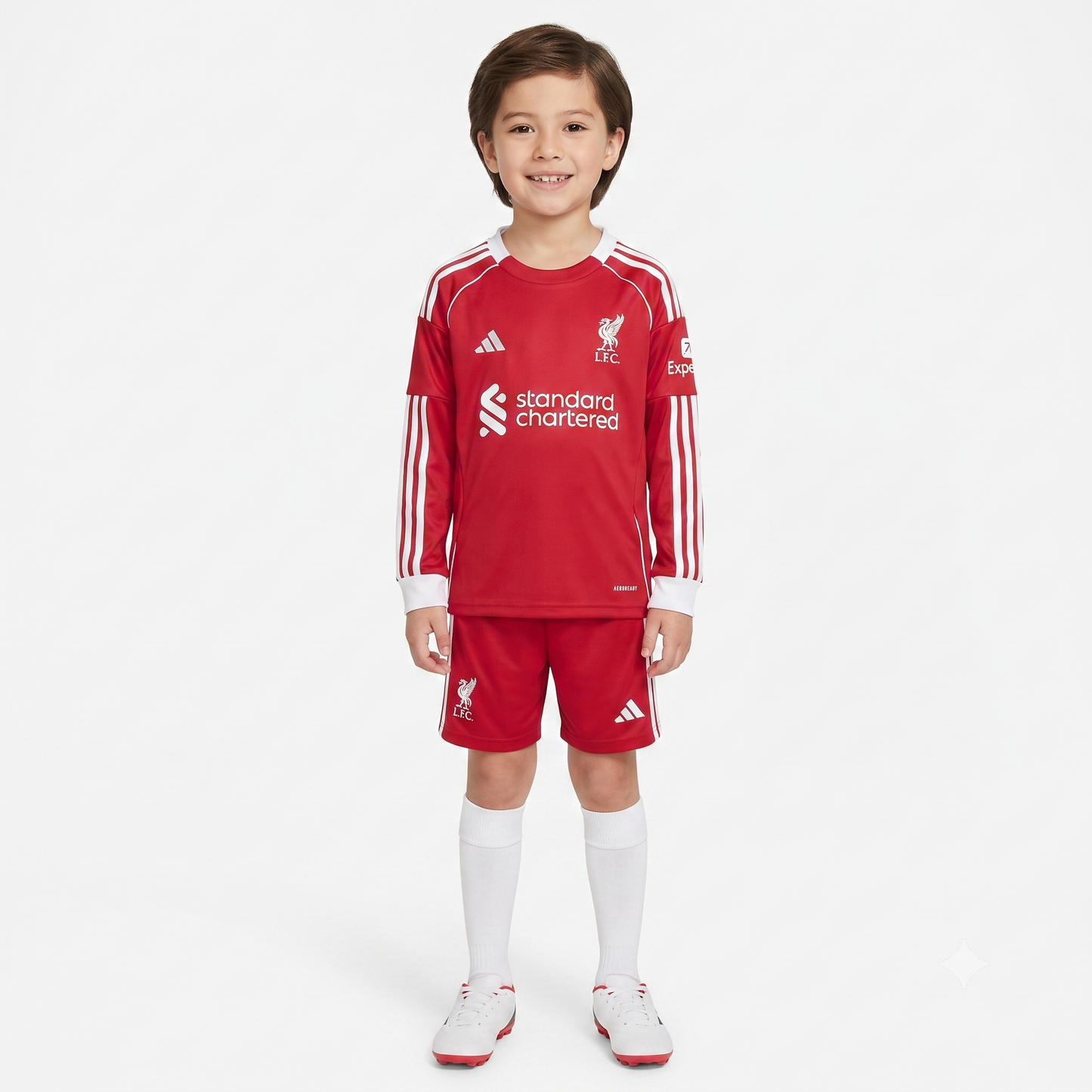 Kit Infantil Liverpool Home Manga Longa 24/25  - Vermelho