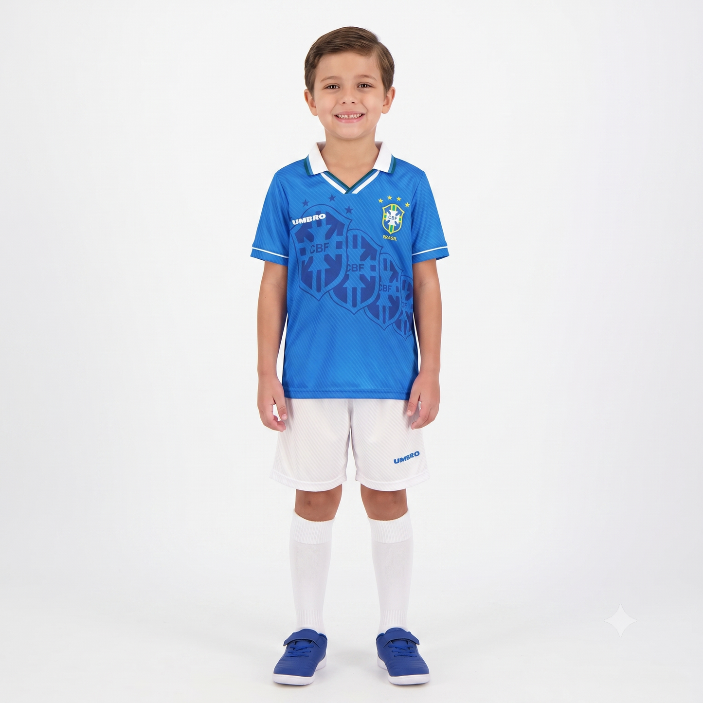 Kit Infantil Brasil Retro Away 1994 - Azul